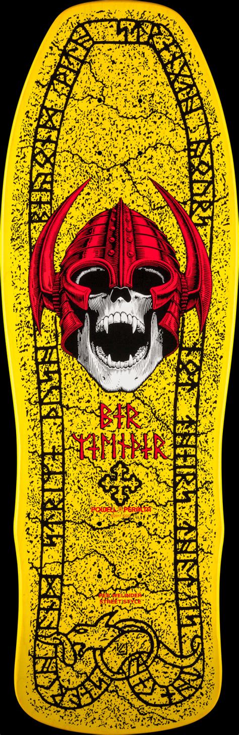 Powell Peralta Per Welinder Nordic Skull Skateboard Deck Yellow