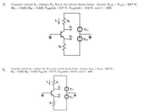 Solved Compute Current Ic Voltages V1 V2 In The Circuit Chegg