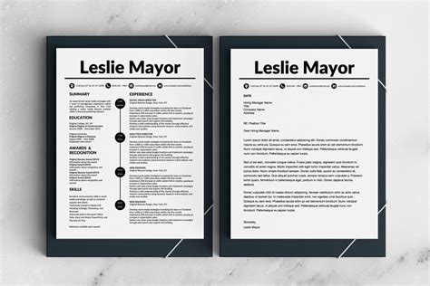 Modern Resume Design for Microsoft Word With Matching Cover - Etsy