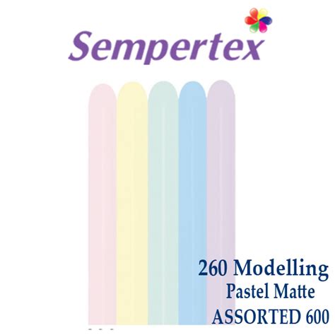 Sempertex 260 Modelling Balloon Pastel Matte Assorted 50pcs