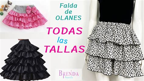 4 COMO HACER Una Falda De OLANES Volantes TODAS Las TALLAS