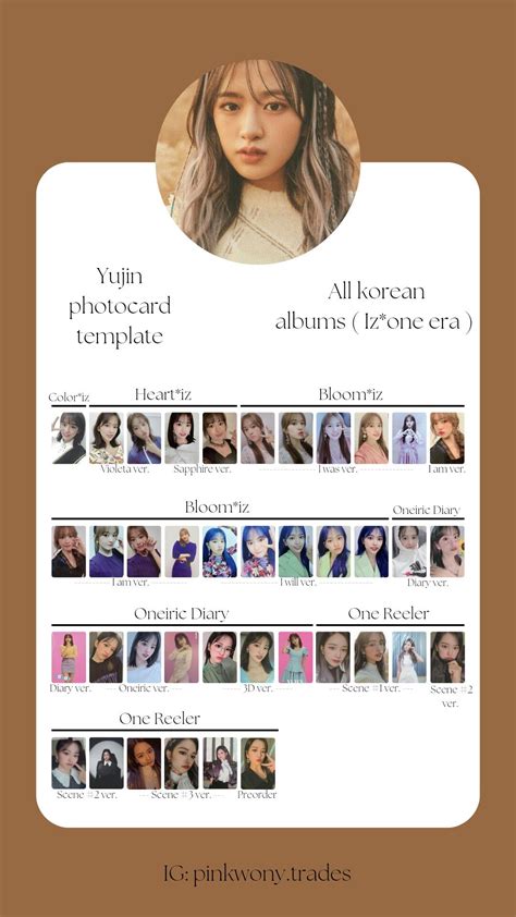 Iz One Yujin Photocard Template