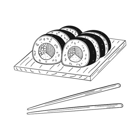 Juego De Sushi Dibujado A Mano Ilustraci N De Garabato De Comida