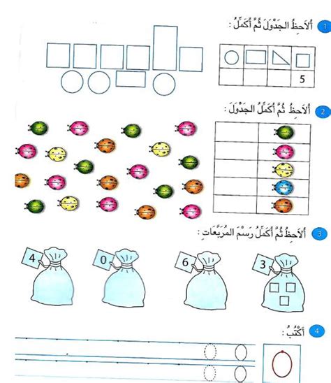 تمارين رياضيات الأعداد من 1 إلى 9 موارد المعلم