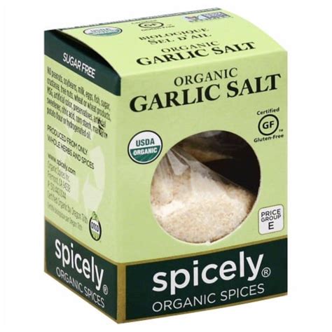 Spicely Organics Garlic Salt 0 8 Oz King Soopers