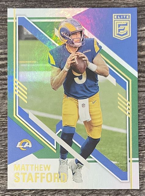 2021 Panini Donruss Elite Football Matthew Stafford 49 Green Parallel