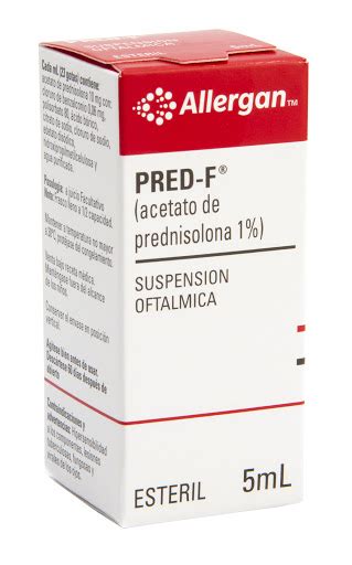 Pred F 1 Suspensión Oftálmica Fco X5Ml Allergan Acetato Prednisolona