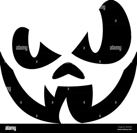 Ghost face. Scary evil black silhouette. Halloween icon Stock Vector ...