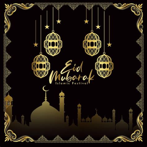 Eid Mubarak Line Art Caligrafia Letras Elegantes Ramadan Kareem Texto