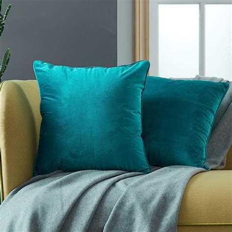 Amazon Top Finel Decorative Velvet Throw Pillow Covers Soft Soild