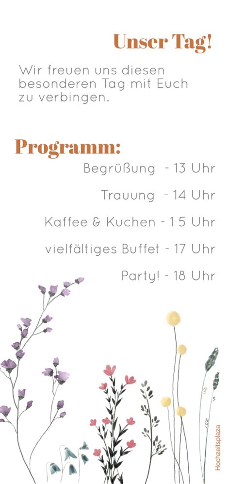 Einladungskarte Zur Standesamtlichen Trauung Mit Bunter Blumenwiese