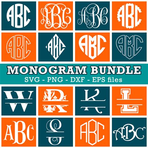 Monogram Fonts Svg Bundle Monogram Fonts Monogram Letters Svg