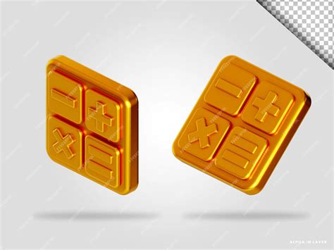 Premium Psd Golden Calculator 3d Render Illustration Isolated