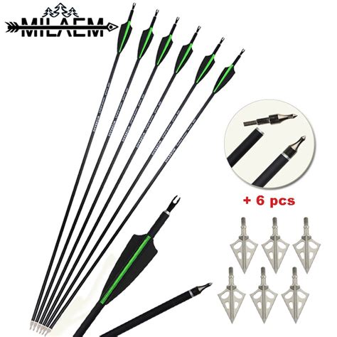 Pcs Inch Carbon Arrows Spine Od Mm Id Mm With Black