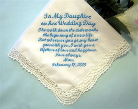 Personalized & Embroidered Mother/Daughter Wedding Day Handkerchief ...