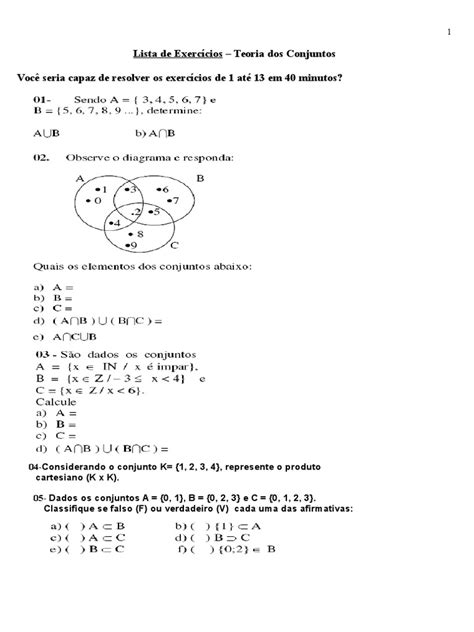 Exercicios Conjuntos Pdf