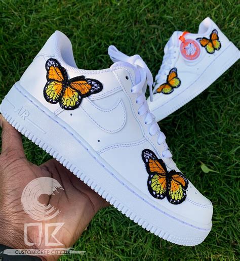 Custom Nike Air Force 1 Orange Butterfly Butter Force 1 Etsy