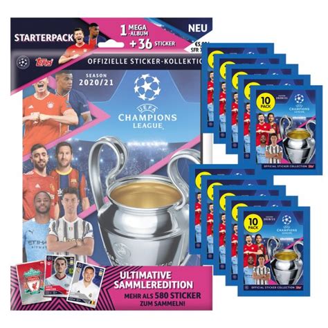 TOPPS Champions League 2020 21 Sticker 1 Album Inkl 36 Sticker