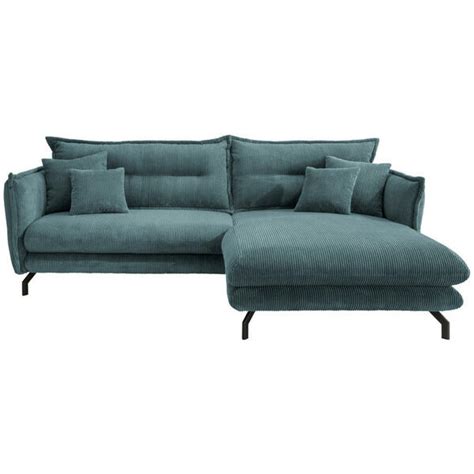 Livetastic Ecksofa Petrol Textil 4 Sitzer Füllung Schaumstoff L