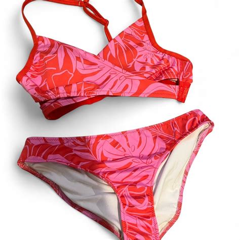 Pink And Red Bikini Set Beachwear Summer Vs Depop