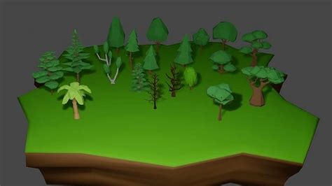 Low Poly Assets Trees Pack 3d Model