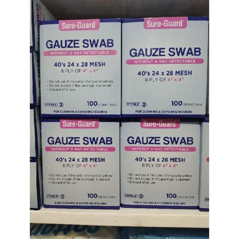 Gauze Padswab 4x4 8ply 100 Sterile Pads 1boxsure Guard Surrmed