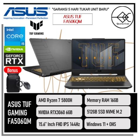 Jual Asus Tuf Fa Qm R Bg O Ryzen Gb Ssd Rtx Gb W