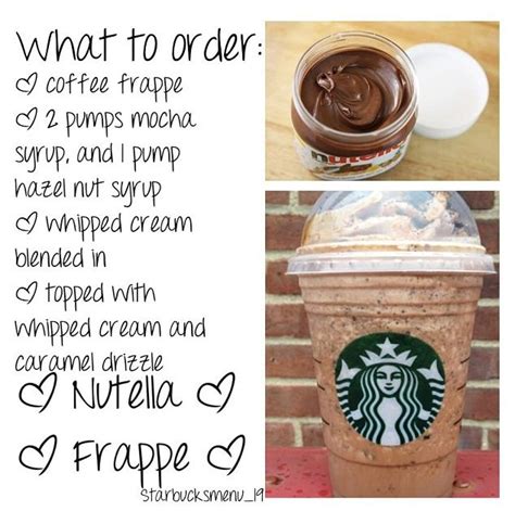 Starbucks Nutella Frappe Starbucks Recipes Starbucks Secret Menu