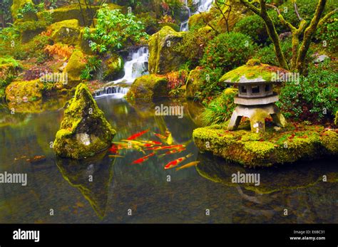 portland japanese garden portland oregon usa stock photo alamy