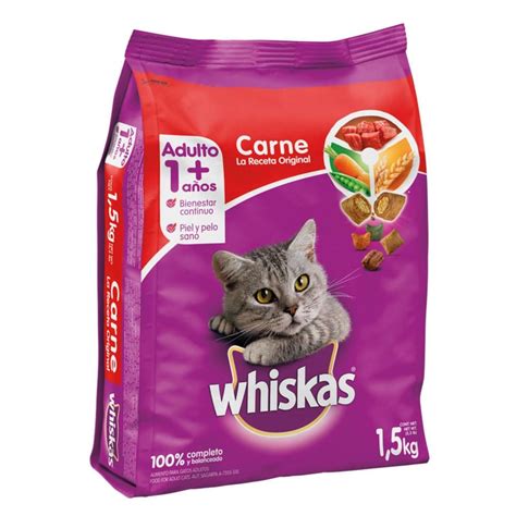 Whiskas Adultos Alimento Para Gatos 1 5 Kg Sabor Carne Sodimac Falabella