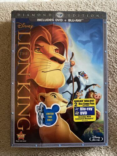 The Lion King Blu Ray Dvd Disc Set Diamond Edition Combo