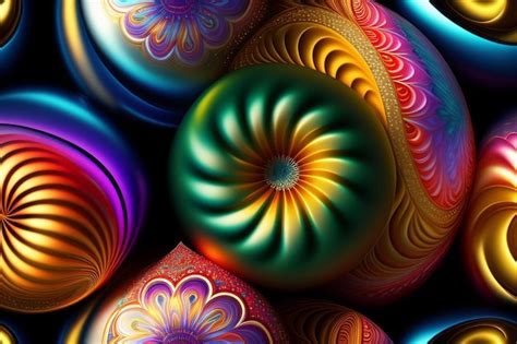 Premium AI Image | A colorful fractal wallpaper that is titled fractal art.