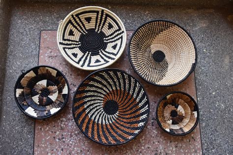 African Wall Basket Set Boho Basket Wall Decor African Wall Etsy