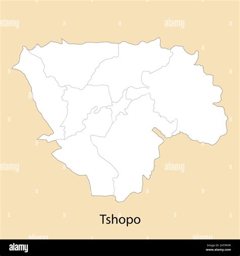 High Quality Map Of Tshopo Is A Region Of Dr Congo With Borders Of The Districts Stock Vector