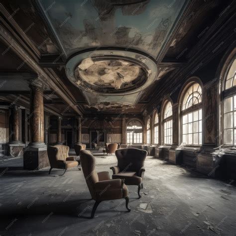 Premium Photo | Abandoned mansion interiors abstract generative ai ...