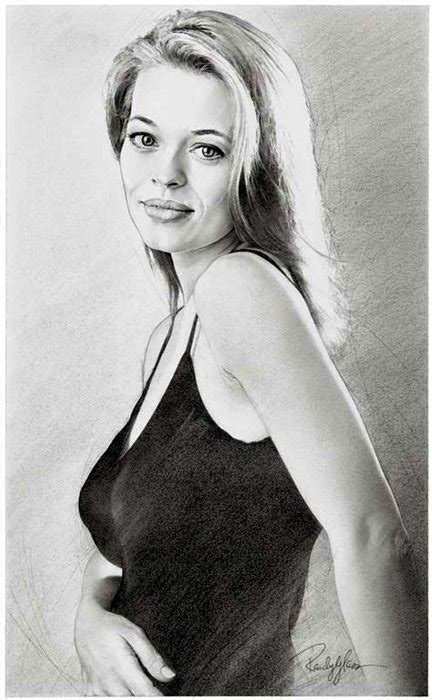 Graphite Portrait Of Jeri Ryan Seven Of Nine From Star Trek Voyager