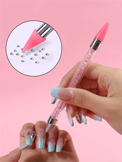 Nail Art Bead Pen With Wax Head And Self Adhesive Function Dual End