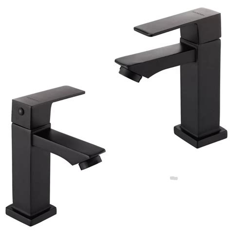 Kit Torneira De Lavabo Luxo Metal Banheiro Preta Black Curta