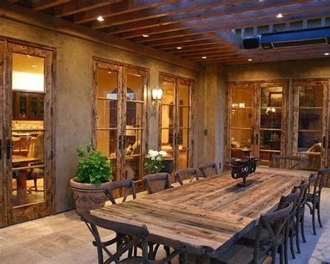 Rustic Patio With Reclaimed Wood Dining Table Bay Area Residence Rustic Patio