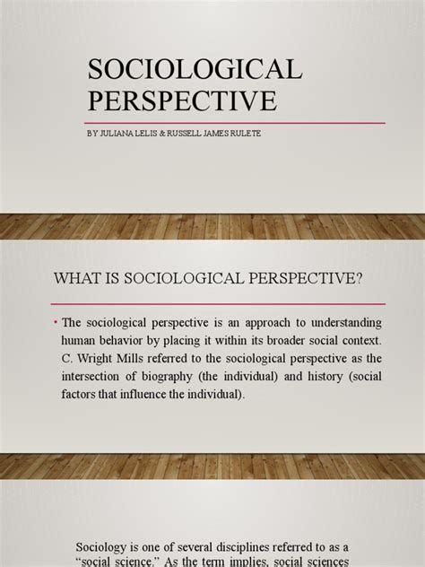 Sociological Perspective | PDF | Sociology | Social Sciences