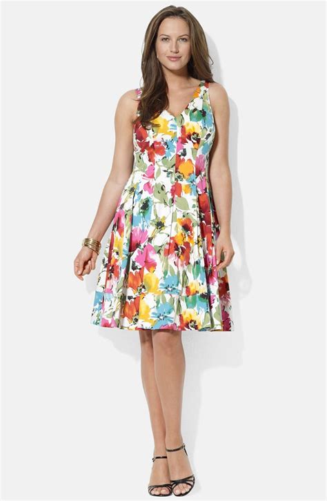 Lauren Ralph Lauren V Neck Floral Print Sundress Plus Size Nordstrom