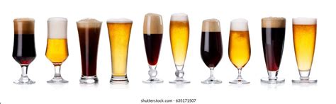 Set Different Types Beer Glasses Isolated Stock Photo (Edit Now) 635171507