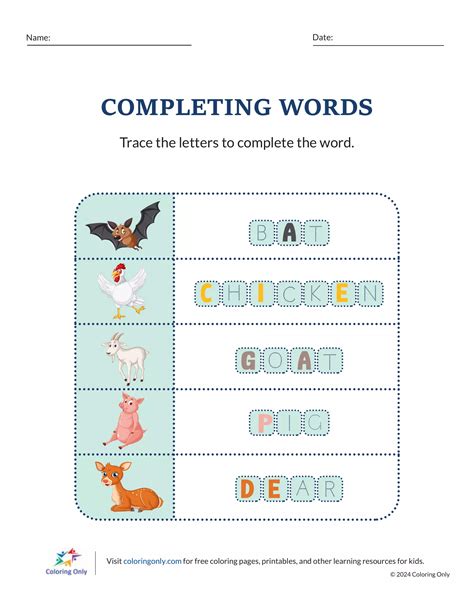 Landforms Free Printable Worksheet