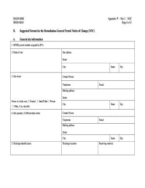 Fillable Online Suggested Format For The Remediation General Permit