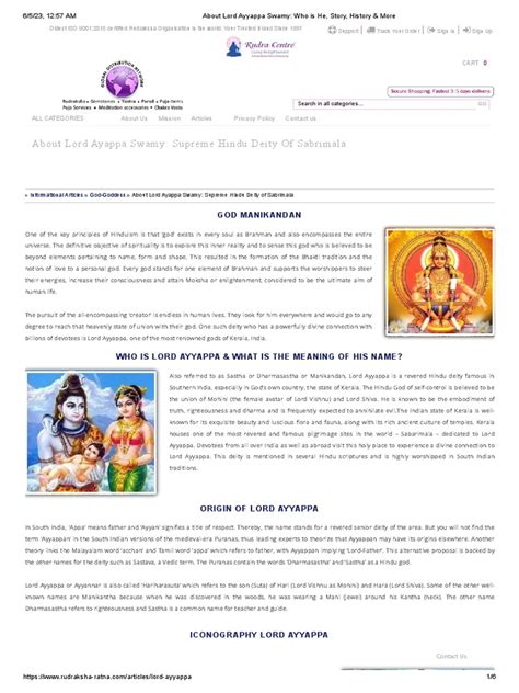 About Lord Ayyappa Swamy - Who Is He, Story, History & More | PDF