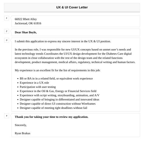 Ux And Ui Cover Letter Velvet Jobs