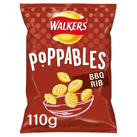 Walkers Poppables Bbq Rib Sharing Snacks 110g Sharing Crisps