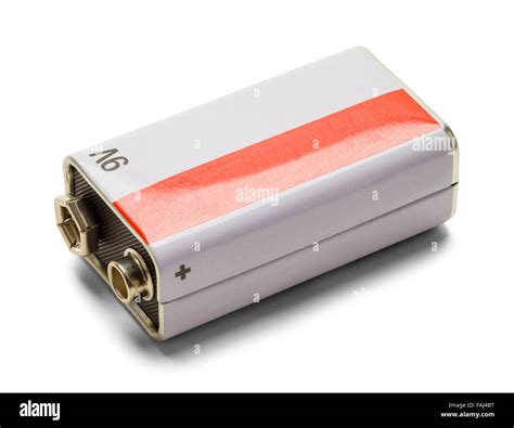 Nine Volt Battery With Copy Space Isolated On A White Background Stock