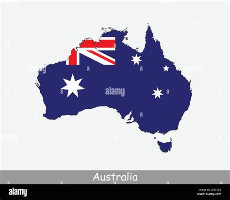 Flagge Der Australischen Karte. Karte von Australien mit der Nationalflagge Australiens isoliert ...