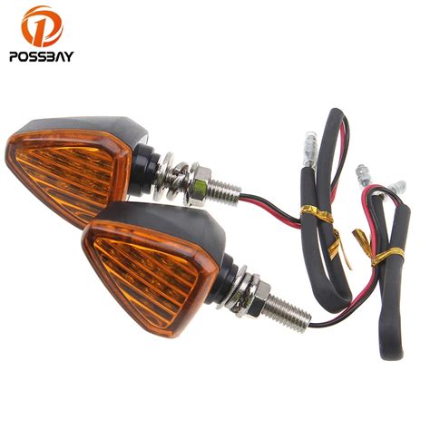 POSSBAY 2PCS 12V Universal Motorcycle Flasher LED Turn Signal Light